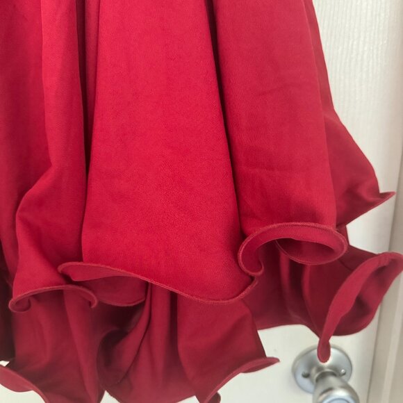 NWT, Showpo. Women's Bubbly Layered Mini Dress with Straps, Color Red, Size 10 - Picture 5 of 13
